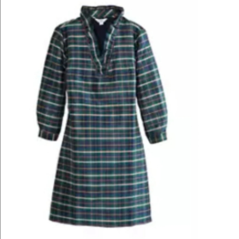 Crown & Ivy navy plaid shirt dress